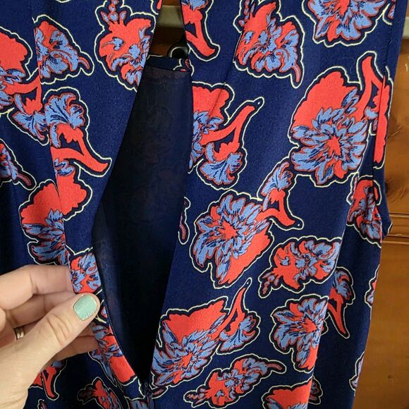 ANTHROPOLOGIE Peter Som X Made in Kind Tiered Floral Dress Size 4 Blue Red - Picture 15 of 15